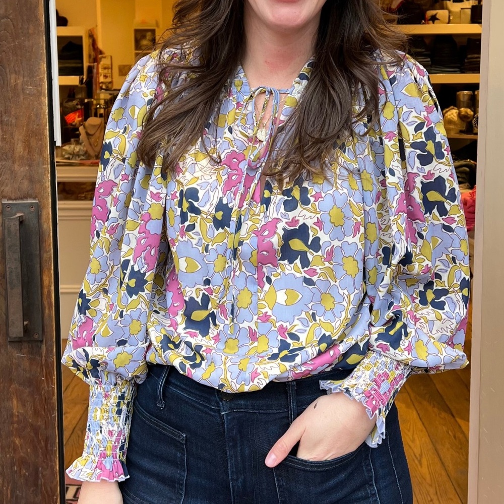 Rebecca Taylor Purple Flowers Top